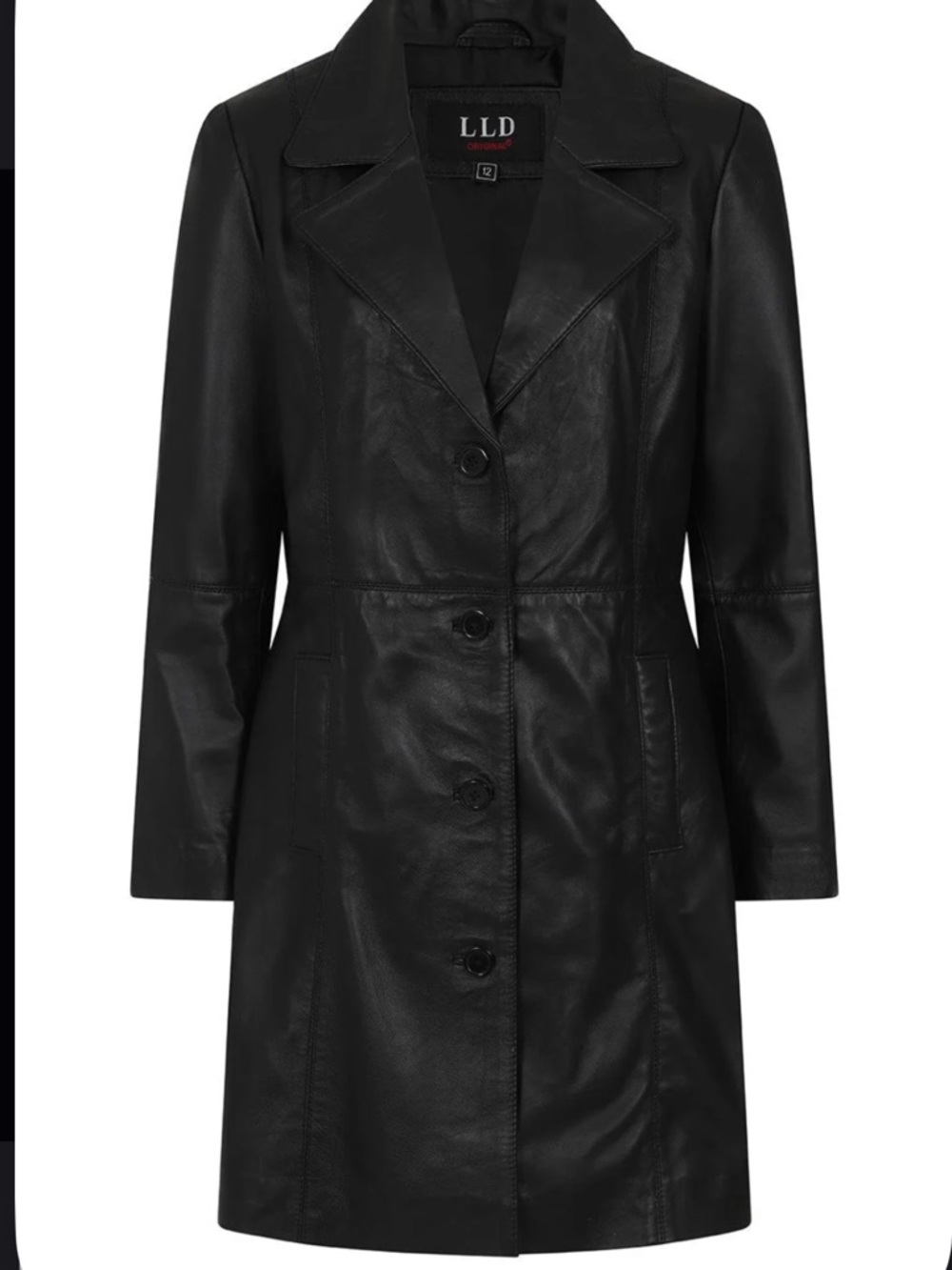 90s style leather trench coat jacket size small